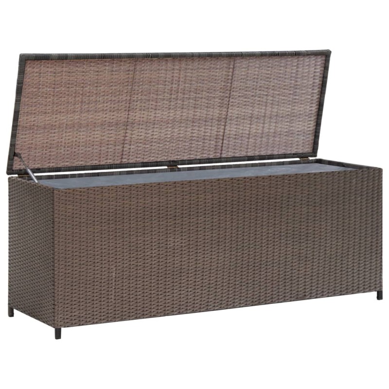 Caixa de arrumação para jardim 120x50x60 cm vime PE castanho-Baús para armazenamento exterior-Home Retail