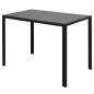 Conjunto mesa de jantar 7 pcs preto e branco