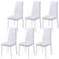 Conjunto mesa de jantar 7 pcs preto e branco