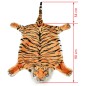 Tapete tigre de pelúcia 144 cm castanho