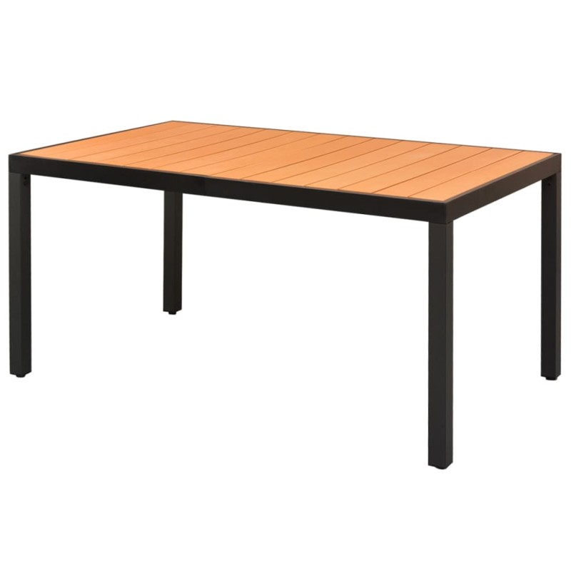 Mesa de jardim em alumínio e WPC 150x90x74 cm castanho-Mesas de jardim-Home Retail