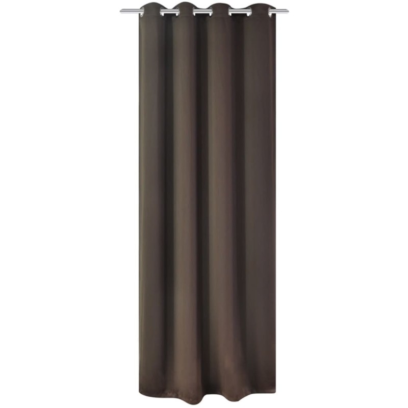 Cortinas blackout com ilhós de metal 270x245 cm castanho-Persianas e cortinas-Home Retail