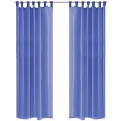 Cortinas em voile 2 pcs 140x225 cm azul real