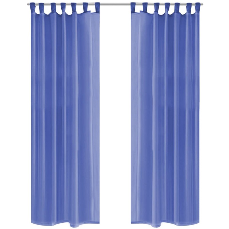 Cortinas em voile 2 pcs 140x225 cm azul real-Persianas e cortinas-Home Retail