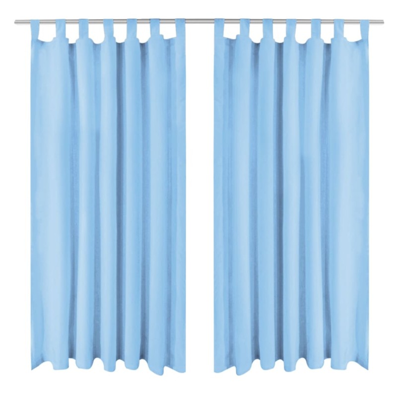 Cortinas de cetim com presilhas 2 pcs 140x175 cm turquesa-Persianas e cortinas-Home Retail