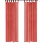 Cortinas em voile 2 pcs 140x225 cm vermelho