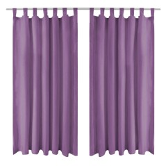 Cortinas de cetim com presilhas 2 pcs 140x245 cm lilás