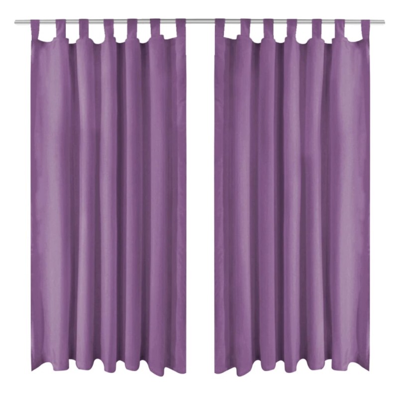 Cortinas de cetim com presilhas 2 pcs 140x245 cm lilás-Persianas e cortinas-Home Retail