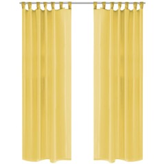 Cortinas em voile 2 pcs 140x245 cm amarelo