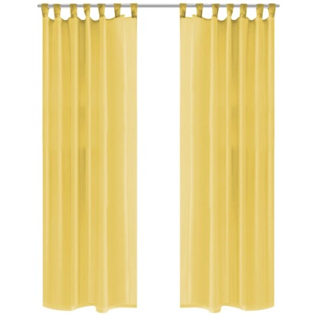 Cortinas em voile 2 pcs 140x245 cm amarelo