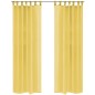 Cortinas em voile 2 pcs 140x245 cm amarelo