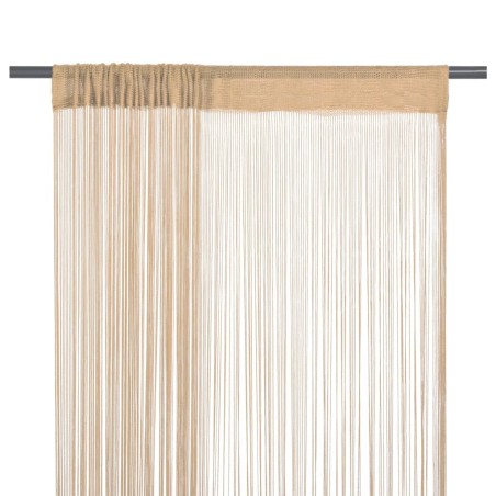 Cortinas de fios 2 pcs 140x250 cm bege