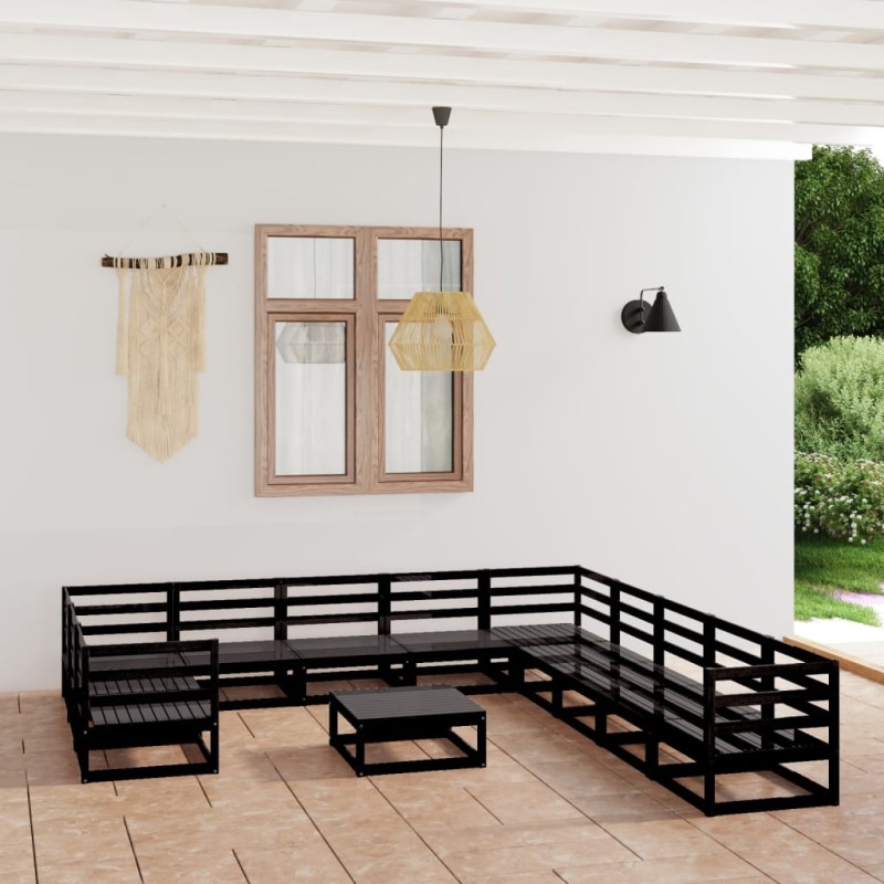 12 pcs conjunto lounge de jardim pinho maciço-Conjuntos de jardim-Home Retail