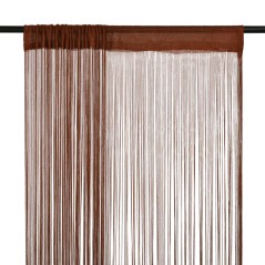 Cortinas de fios 2 pcs 140x250 cm castanho