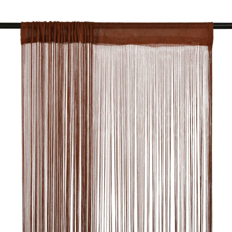 Cortinas de fios 2 pcs 140x250 cm castanho-Persianas e cortinas-Home Retail