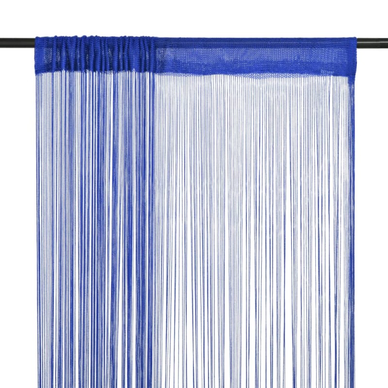 Cortinas de fios 2 pcs 140x250 cm azul-Persianas e cortinas-Home Retail