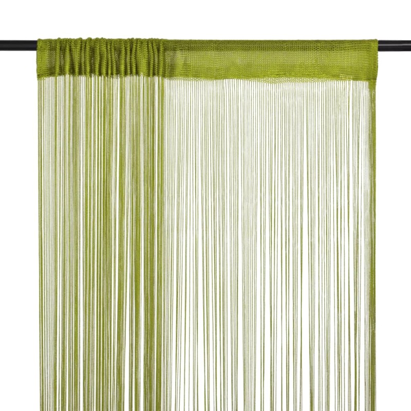 Cortinas de fios 2 pcs 140x250 cm verde-Persianas e cortinas-Home Retail