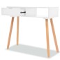 Mesa consola de pinho maciço 80x30x72 cm branco