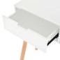 Mesa consola de pinho maciço 80x30x72 cm branco