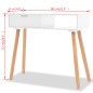 Mesa consola de pinho maciço 80x30x72 cm branco