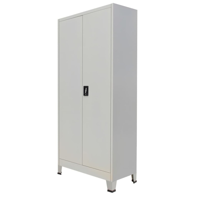 Armário de escritório com 2 portas aço 90x40x180 cm cinzento-Arquivadores-Home Retail