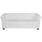 Sofá Chesterfield de 3 lugares em couro artificial branco