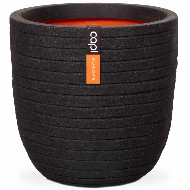 Capi Vaso oval Nature Row 43x41 cm preto KBLRO933-Vasos e floreiras-Home Retail