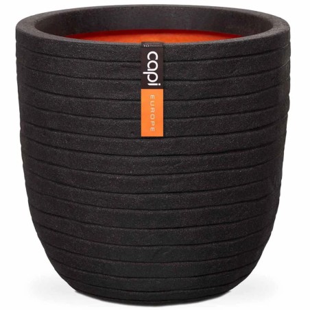 Capi Vaso oval Nature Row 43x41 cm preto KBLRO933