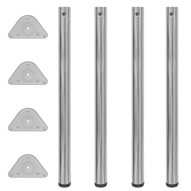 Pernas de mesa ajustáveis ​​em altura, 4 pcs, 870 mm, níquel escovado-Pernas de mesa-Home Retail