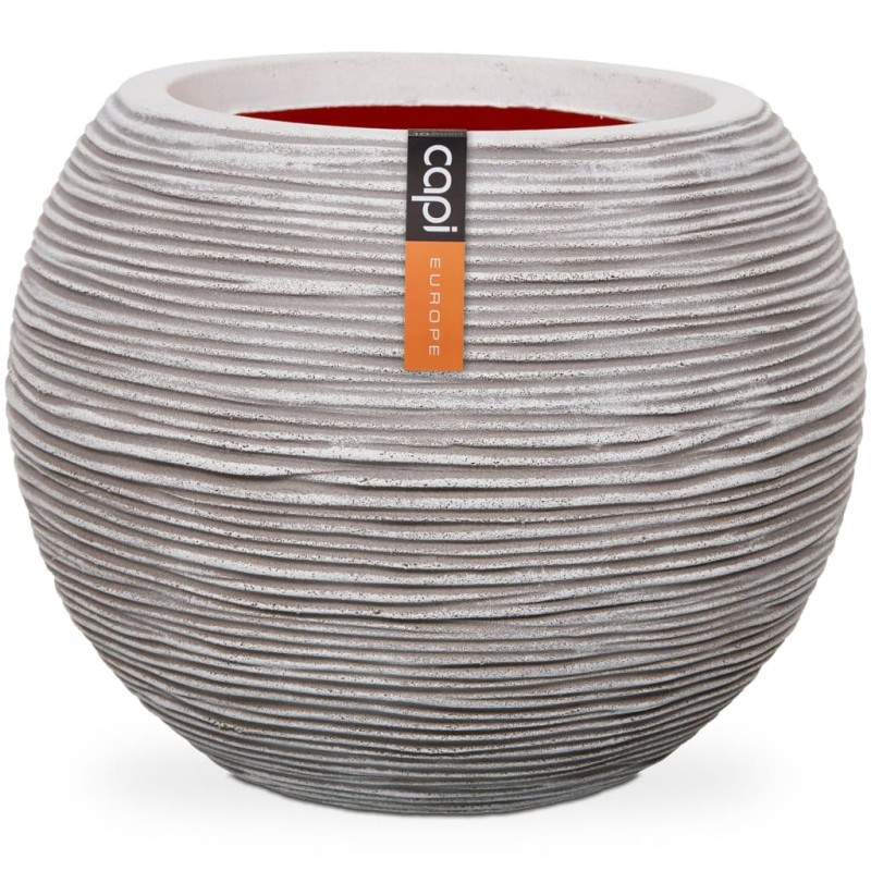 Capi Vaso redondo Nature Rib 62x48 cm marfim KOFI271-Vasos e floreiras-Home Retail