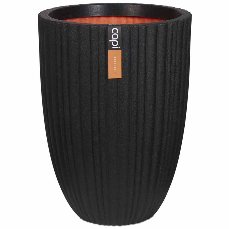 Capi Vaso elegante e baixo Urban Tube 46x58 cm preto PKBLT783-Vasos e floreiras-Home Retail