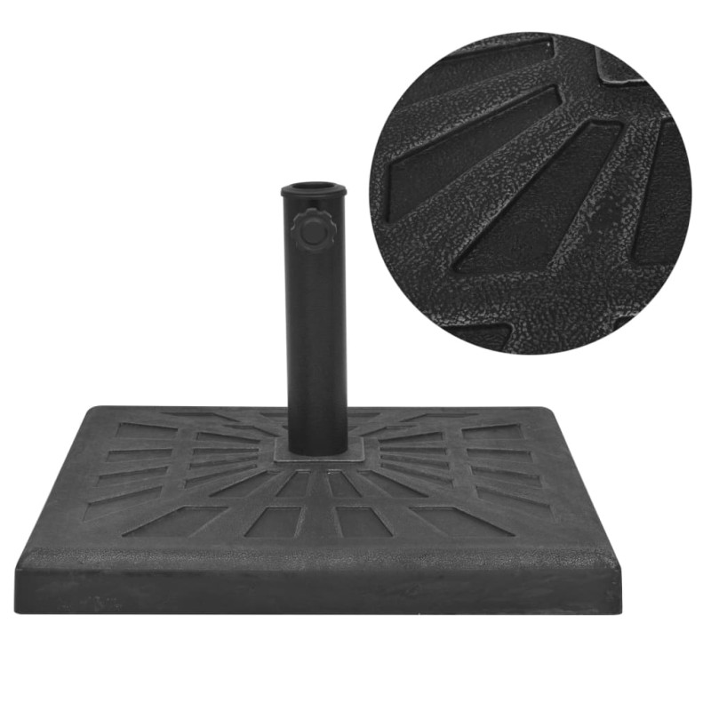 Base para guarda-sol em resina quadrado preto 12 kg-Suportes para guarda-sóis-Home Retail