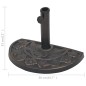 Base para guarda-sol em resina semicircular bronze 9 kg