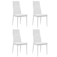 Cadeiras de jantar 4 pcs couro artificial branco