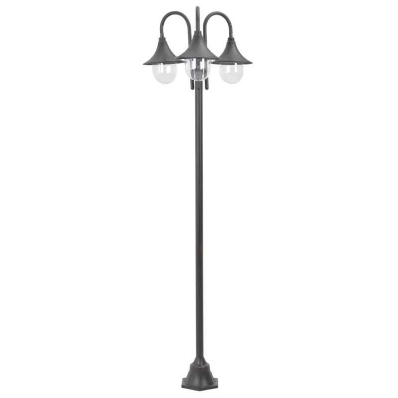 Candeeiro de pé p/ jardim c/ 3 braços E27 220cm alumínio bronze-Iluminação de exterior-Home Retail