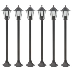 Candeeiros de pé para jardim 6 pcs E27 110 cm alumínio bronze