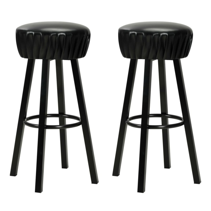 Bancos de bar 2 pcs couro artificial preto-Bancos de bar-Home Retail