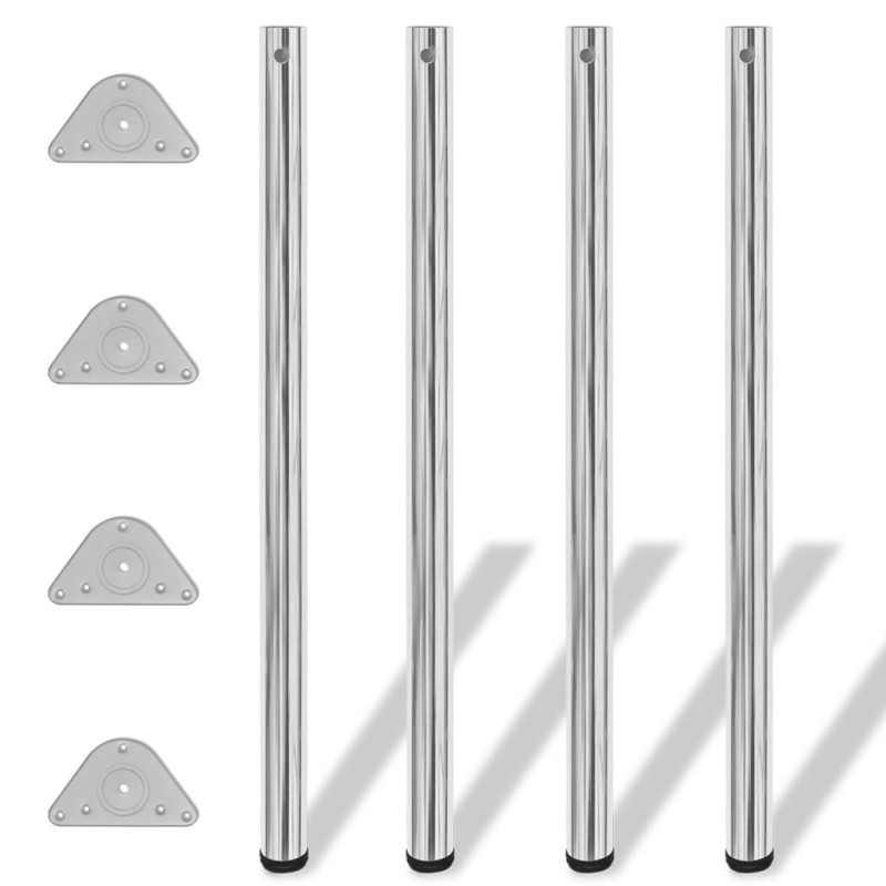 Pernas de mesa ajustáveis ​​em altura, 4pcs, cromado, 1100 mm-Pernas de mesa-Home Retail