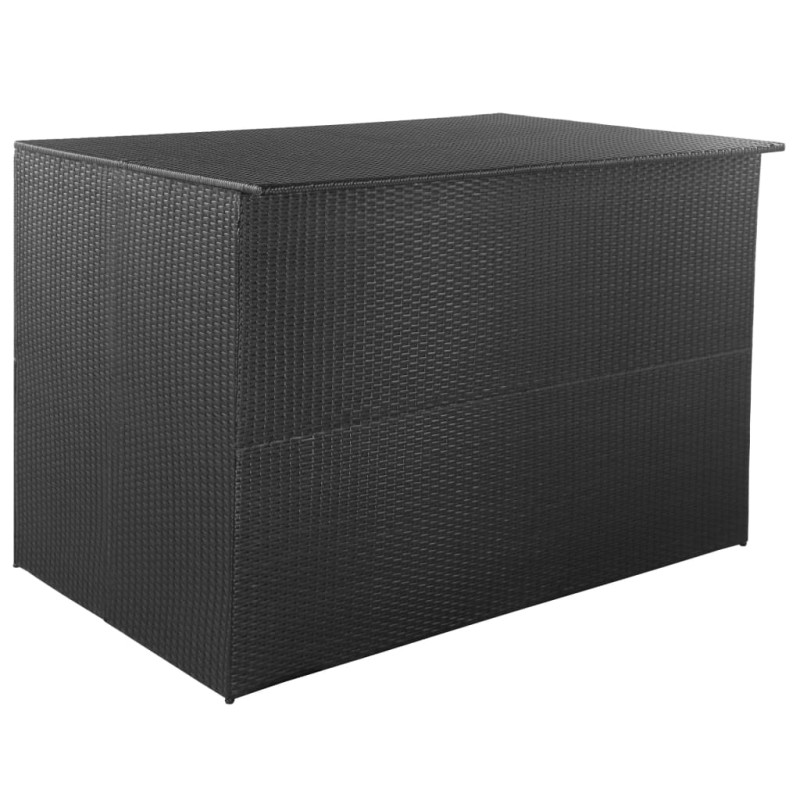 Caixa de arrumação para jardim 150x100x100 cm vime PE preto-Baús para armazenamento exterior-Home Retail