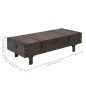 Mesa de centro madeira maciça estilo vintage 120x55x35 cm