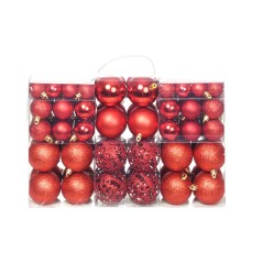 Conjunto de bolas de natal 100 pcs 3/4/6 cm vermelho