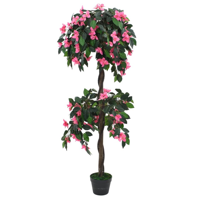 Planta rododendro artificial com vaso 155 cm verde e rosa-Flores sintéticas-Home Retail