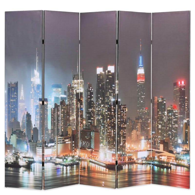 Biombo dobrável Nova Iorque de noite 200x170 cm-Biombos-Home Retail