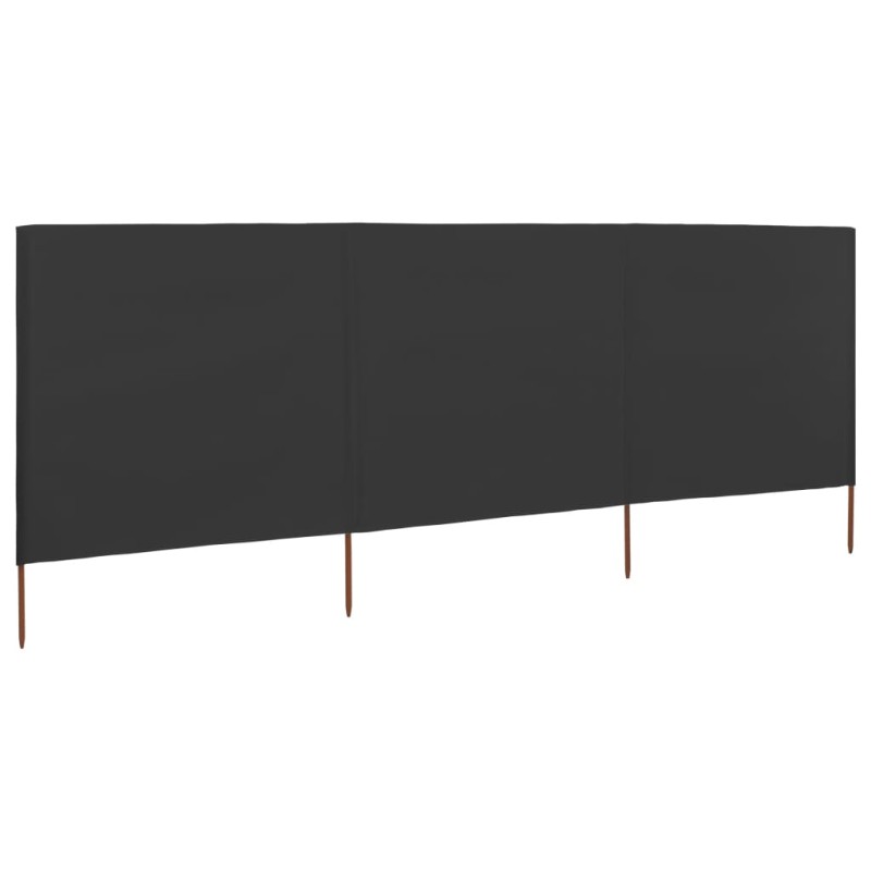 Para-vento com 3 painéis em tecido 400x120 cm antracite-Guarda-sóis e telas de varanda-Home Retail