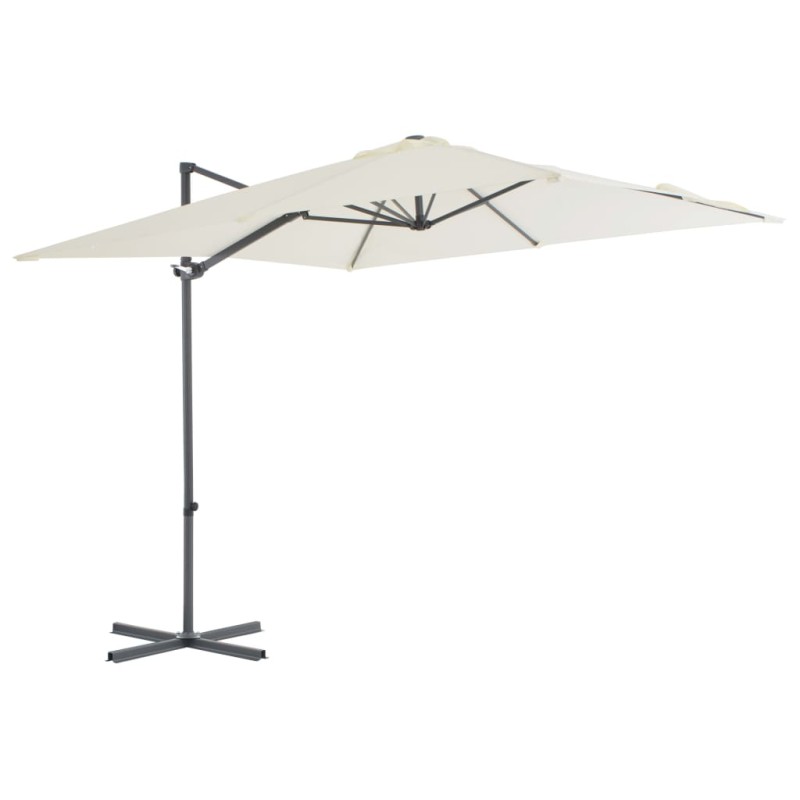 Guarda-sol cantilever com poste de aço 250x250 cm cor areia-Guarda-sóis e telas de varanda-Home Retail