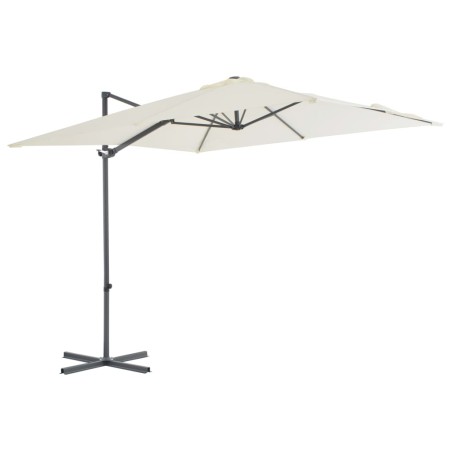 Guarda-sol cantilever com poste de aço 250x250 cm cor areia