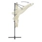 Guarda-sol cantilever com poste de aço 250x250 cm cor areia