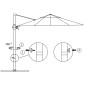 Guarda-sol cantilever com poste de aço 250x250 cm cor areia