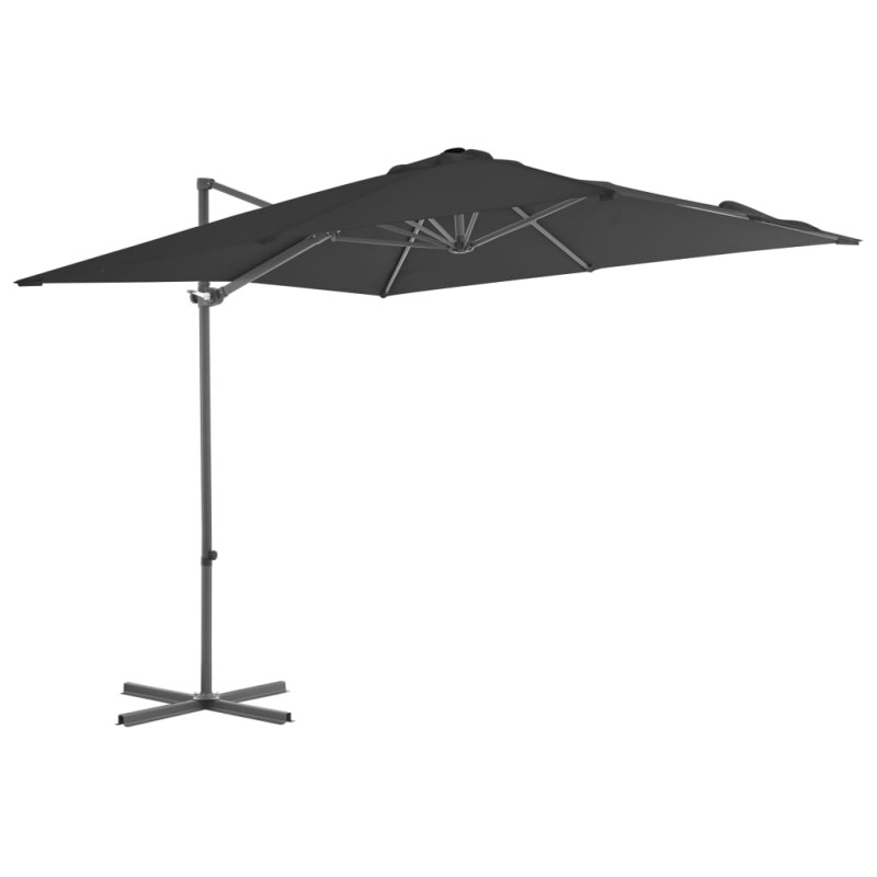 Guarda-sol cantilever c/ poste de aço 250x250 cm antracite-Guarda-sóis e telas de varanda-Home Retail