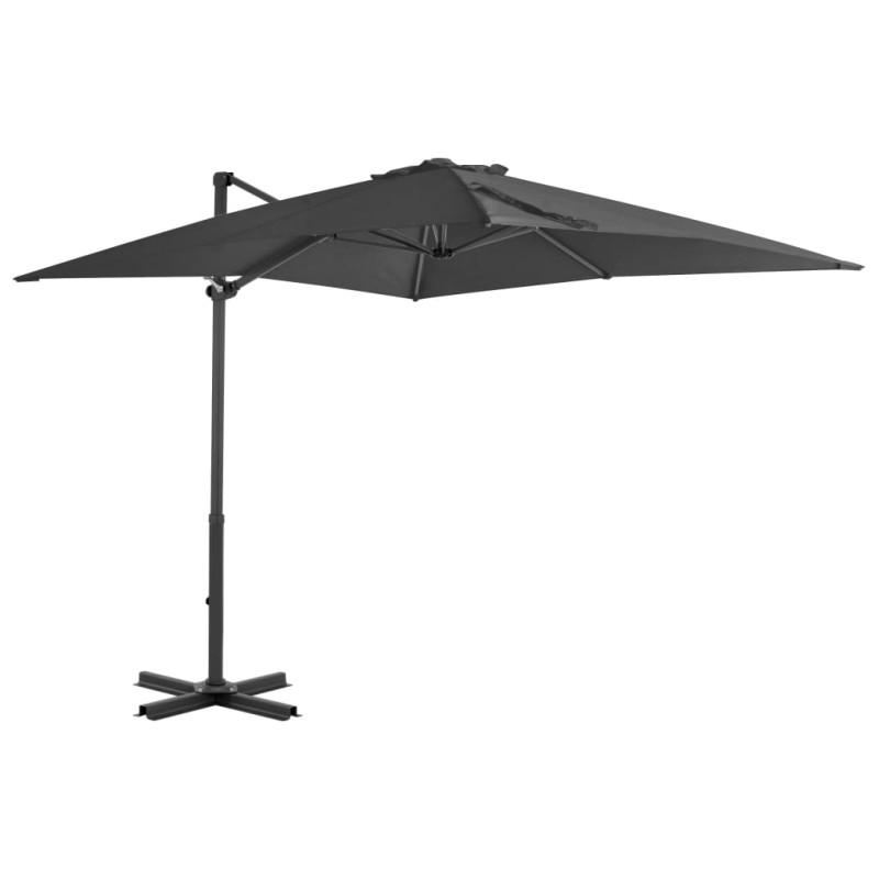 Guarda-sol cantilever c/ poste em alumínio 250x250 cm antracite-Guarda-sóis e telas de varanda-Home Retail